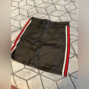 Leather mini skirt